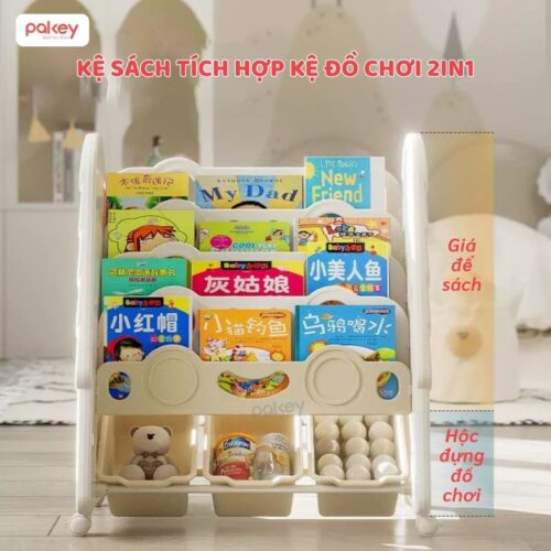 Giá sách cho bé hình cây thông Pakey GS04 22 Giá sách cho bé họa tiết cây thông Pakey GS04