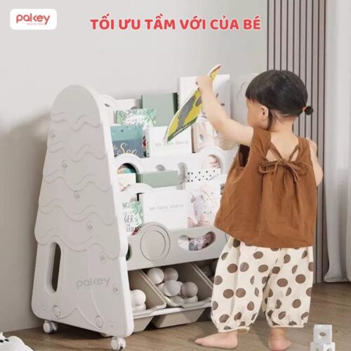 Giá sách cho bé hình cây thông Pakey GS04 27 Giá sách cho bé họa tiết cây thông Pakey GS04