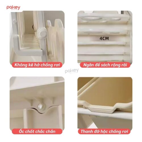 Giá sách cho bé hình cây thông Pakey GS04 25 Giá sách cho bé họa tiết cây thông Pakey GS04