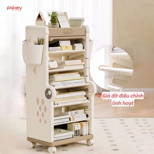 Kệ sách cho bé họa tiết cá sấu Pakey GS05