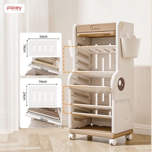 Kệ sách cho bé họa tiết cá sấu Pakey GS05
