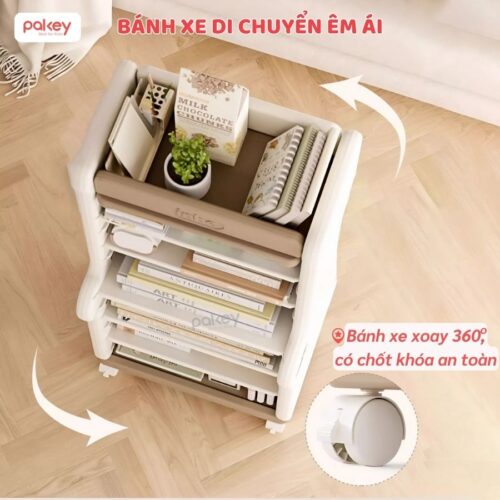 Kệ sách cho bé họa tiết cá sấu Pakey GS05