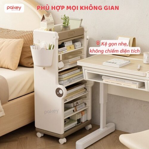 Kệ sách cho bé họa tiết cá sấu Pakey GS05