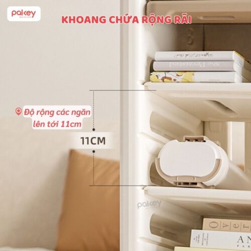 Kệ sách cho bé họa tiết cá sấu Pakey GS05
