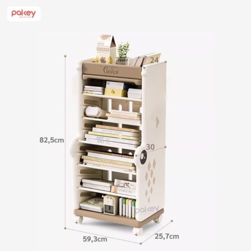 Kệ sách cho bé họa tiết cá sấu Pakey GS05