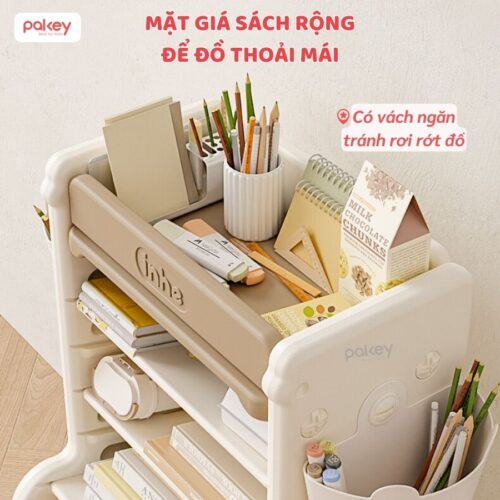 Kệ sách cho bé họa tiết cá sấu Pakey GS05
