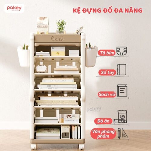Kệ sách cho bé họa tiết cá sấu Pakey GS05