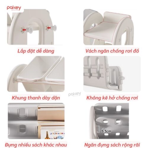 Kệ sách đa năng cho bé Pakey GS06-07-08 28 Kệ sách đa năng kiêm kệ đựng đồ cho bé