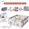 Quây cũi vải cho bé Pakey K1 - màu ghi 22 quây cũi vải cho bé Pakey K1 màu ghi