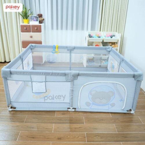 quây cũi vải cho bé Pakey K1 màu ghi
