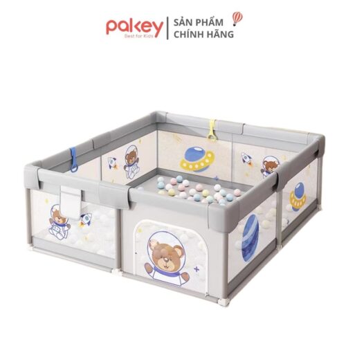 quây cũi vải cho bé Pakey K1 màu ghi