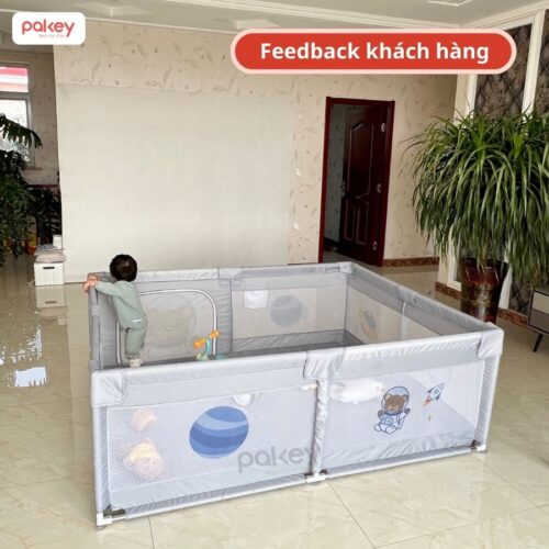 Quây cũi vải cho bé Pakey K1 - màu ghi 43 quây cũi vải cho bé Pakey K1 màu ghi