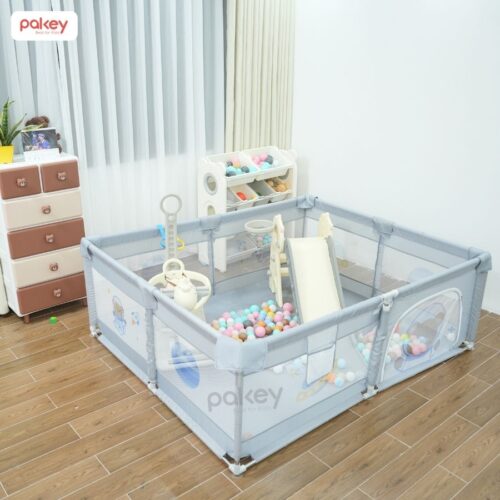 Quây cũi vải cho bé Pakey K1 - màu ghi 42 quây cũi vải cho bé Pakey K1 màu ghi