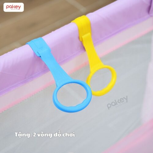 Quây bóng vải Pakey K1 - màu hồng 6 quây cũi vải cho bé Pakey K1 màu hồng