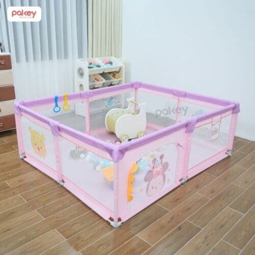 quây cũi vải cho bé Pakey K1 màu hồng