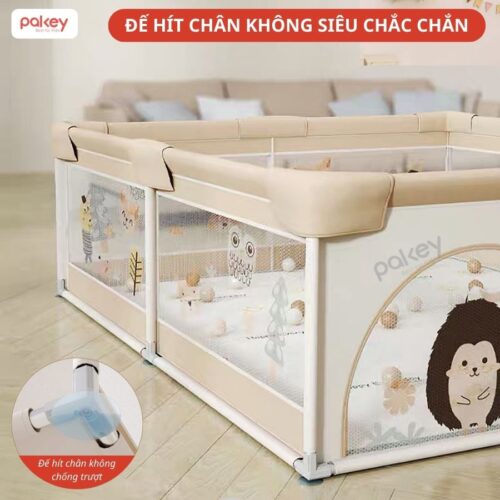 Quây cũi vải Pakey K1 - màu be 13 Quây cũi vải cho bé Pakey K1 màu be