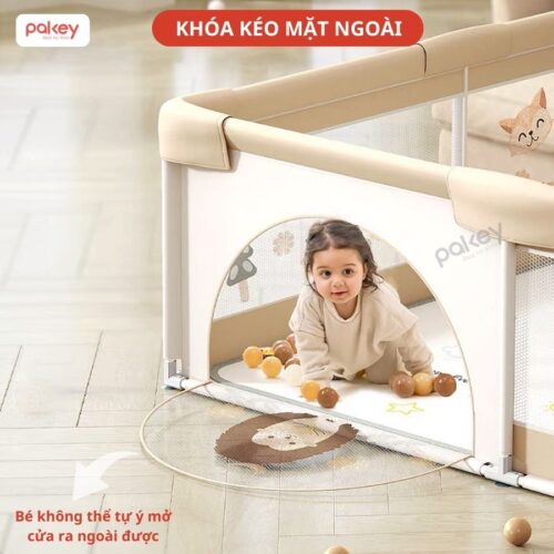 Quây cũi vải Pakey K1 - màu be 14 Quây cũi vải cho bé Pakey K1 màu be