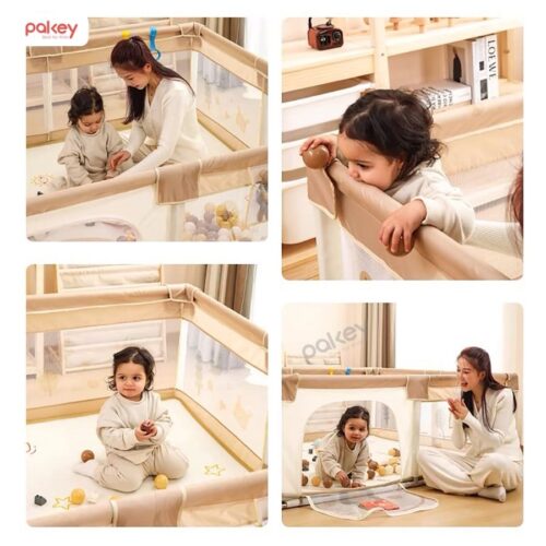 Quây cũi vải Pakey K1 - màu be 15 Quây cũi vải cho bé Pakey K1 màu be