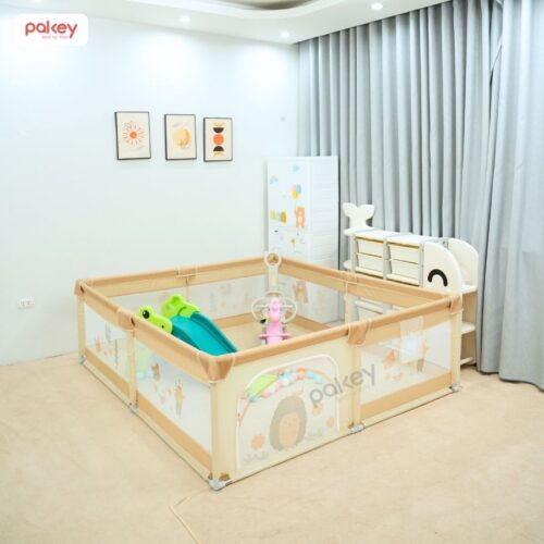 Quây cũi vải Pakey K1 - màu be 17 Quây cũi vải cho bé Pakey K1 màu be