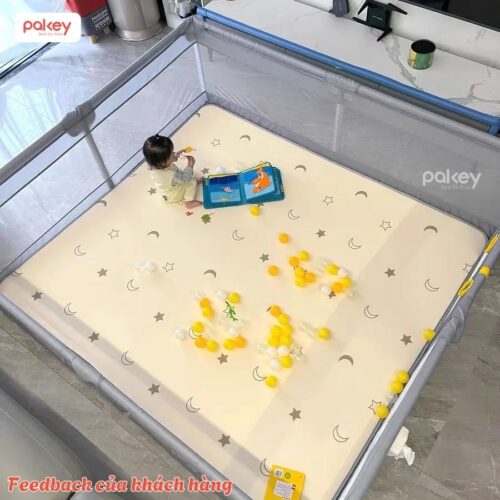 Quây cũi vải Pakey K2 - màu ghi 15 Quây cũi vải Pakey K2 - màu ghi