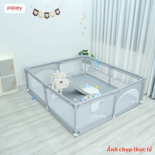 Quây cũi vải Pakey K2 - màu ghi 13 Quây cũi vải Pakey K2 - màu ghi