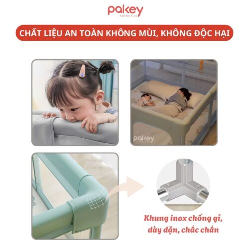 Quây cũi vải Pakey K2 - màu ghi 18 Quây cũi vải Pakey K2 - màu ghi