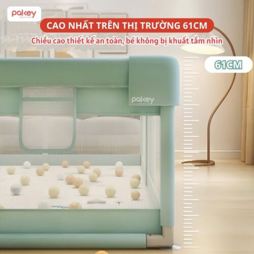Quây cũi vải Pakey K2 - màu ghi 19 Quây cũi vải Pakey K2 - màu ghi