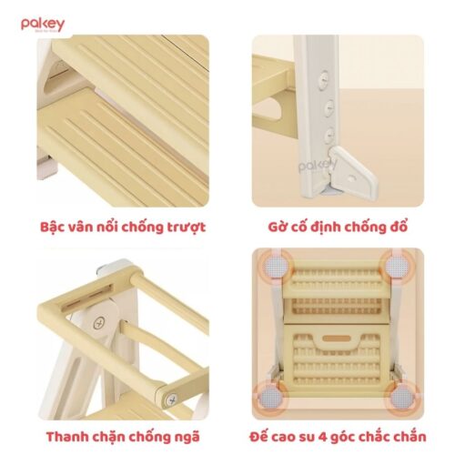 Thang tự lập đa năng cho bé Pakey C002 31 Thang kê chân tăng chiều cao cho bé - Pakey C002