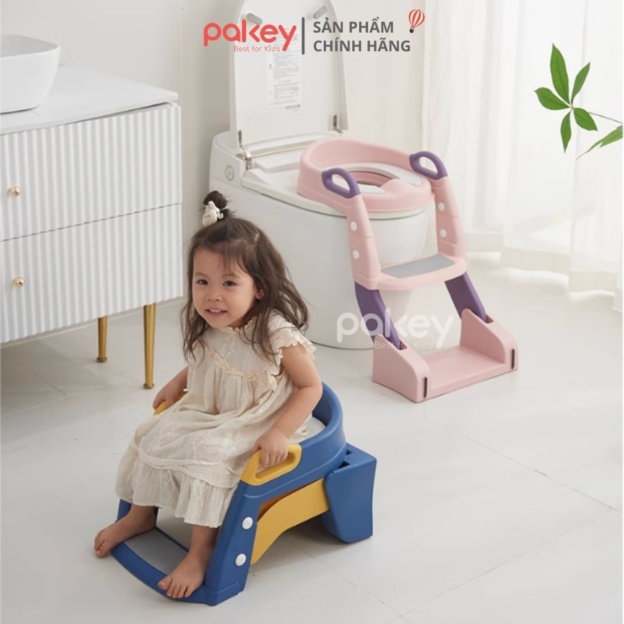 Nắp bồn cầu kèm thang kê chân cho bé Pakey P-PC04 Nắp bồn cầu kèm thang kê chân cho bé Pakey P-PC04