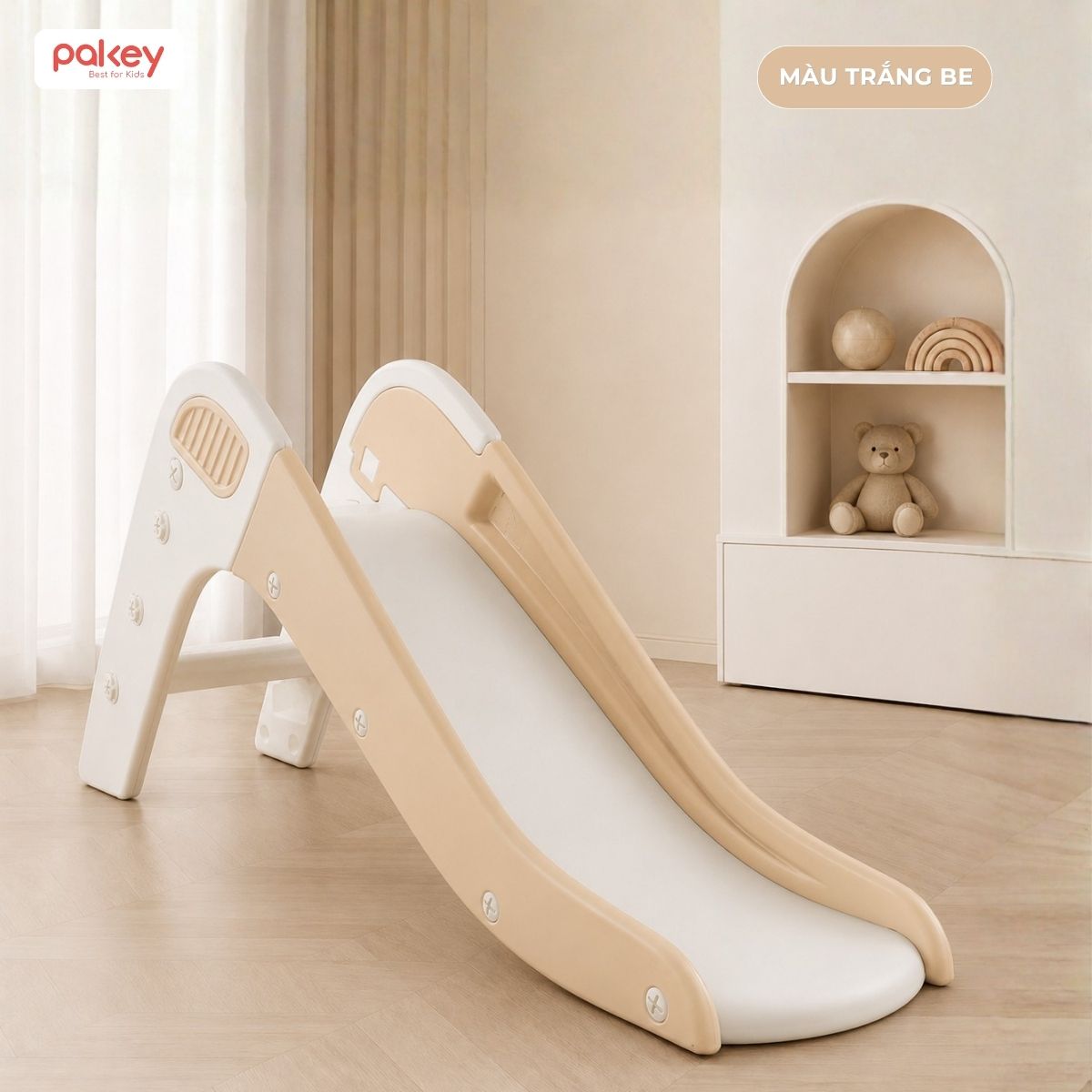 Pakey.vn - Cầu trượt Pakey phi hành gia Cầu trượt Pakey Phi hành gia - trắng be