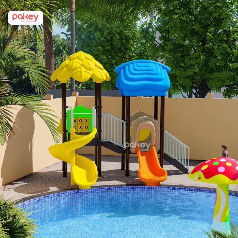 30+ mẫu cầu trượt liên hoàn ngoài trời tăng vận động cho bé 34 Cầu trượt liên hoàn tích hợp trò chơi nước