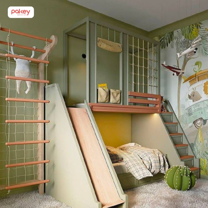 30+ mẫu giường tầng có cầu trượt cho bé thích mê 55 Giường tầng có cầu trượt cho bé trai