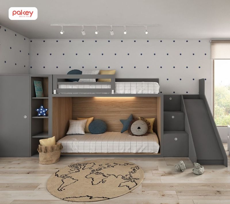 30+ mẫu giường tầng có cầu trượt cho bé thích mê 49 Giường tầng có cầu trượt cho bé trai