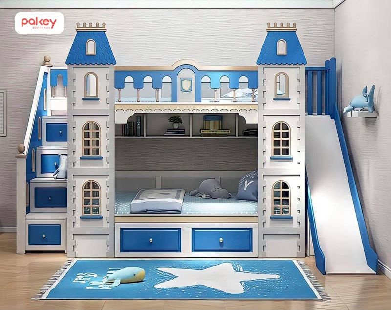 30+ mẫu giường tầng có cầu trượt cho bé thích mê 50 Giường tầng có cầu trượt cho bé trai