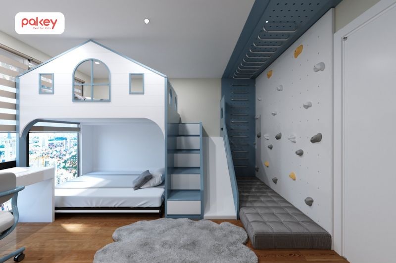 30+ mẫu giường tầng có cầu trượt cho bé thích mê 52 Giường tầng có cầu trượt cho bé trai