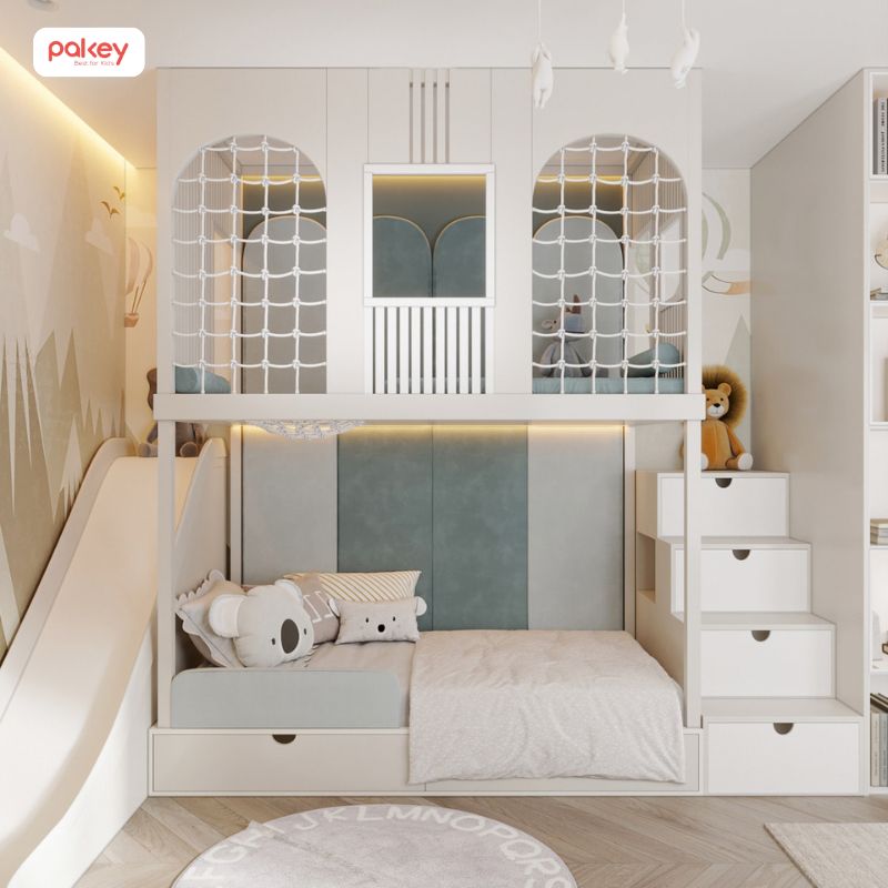 30+ mẫu giường tầng có cầu trượt cho bé thích mê 54 Giường tầng có cầu trượt cho bé trai