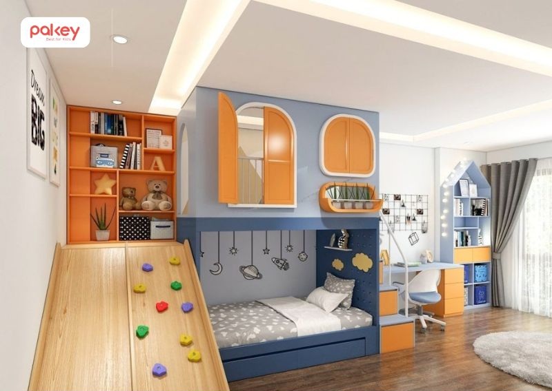 30+ mẫu giường tầng có cầu trượt cho bé thích mê