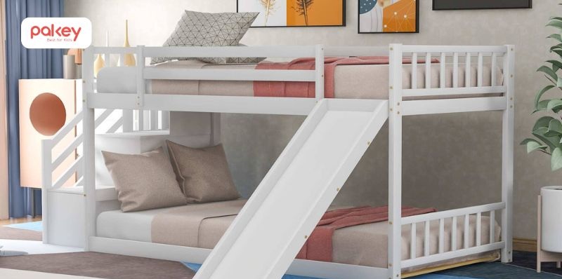 30+ mẫu giường tầng có cầu trượt cho bé thích mê 40 Giường tầng có cầu trượt cho bé gái