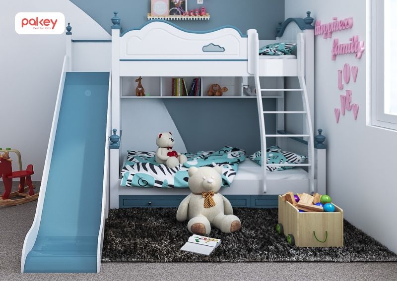 30+ mẫu giường tầng có cầu trượt cho bé thích mê 56 Giường tầng có cầu trượt cho bé trai