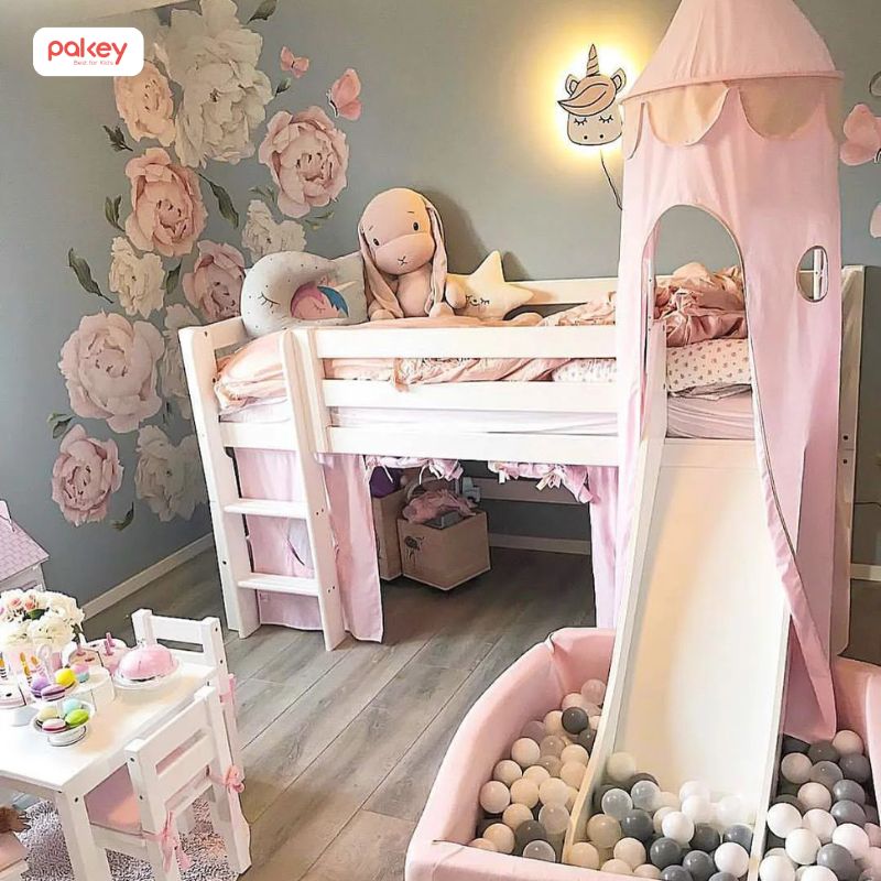 30+ mẫu giường tầng có cầu trượt cho bé thích mê 46 Giường tầng có cầu trượt cho bé gái