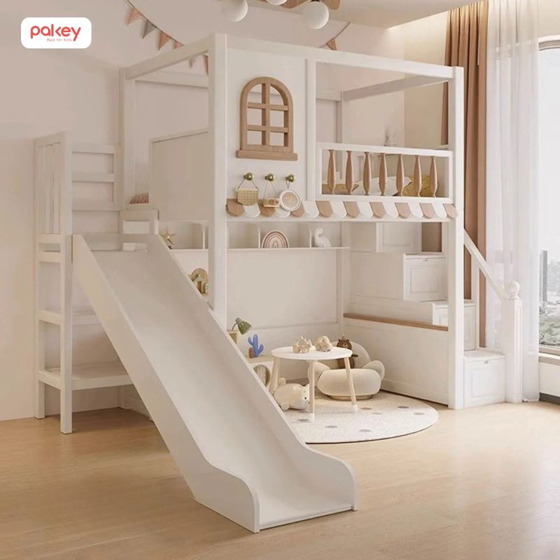 30+ mẫu giường tầng có cầu trượt cho bé thích mê 47 Giường tầng có cầu trượt cho bé gái