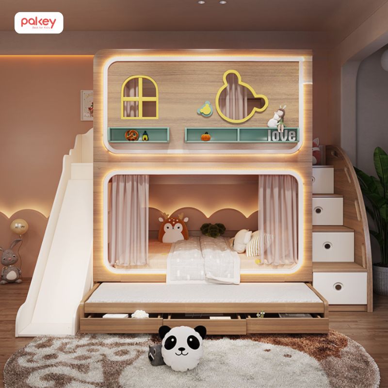 30+ mẫu giường tầng có cầu trượt cho bé thích mê 64 Giường tầng có cầu trượt cho bé trai