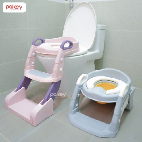 Nắp bồn cầu kèm thang kê chân cho bé Pakey P-PC04 12 Nắp thu nhỏ bồn cầu kèm thang kê chân Pakey P-PC04