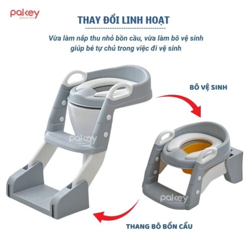 Nắp bồn cầu kèm thang kê chân cho bé Pakey P-PC04 14 Nắp thu nhỏ bồn cầu kèm thang kê chân Pakey P-PC04
