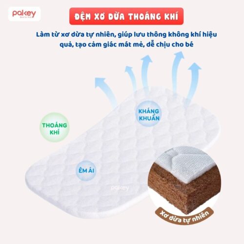 Nôi cũi nhựa Pakey kèm nệm xơ dừa 28 Nôi cũi nhựa Pakey