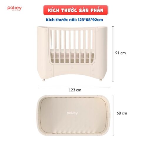 Nôi cũi nhựa Pakey kèm nệm xơ dừa 27 Nôi cũi nhựa Pakey