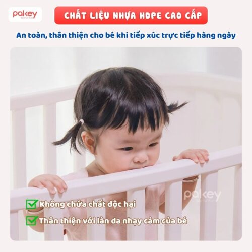 Nôi cũi nhựa Pakey kèm nệm xơ dừa 23 Nôi cũi nhựa Pakey