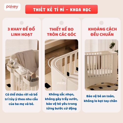 Nôi cũi nhựa Pakey kèm nệm xơ dừa 21 Nôi cũi nhựa Pakey