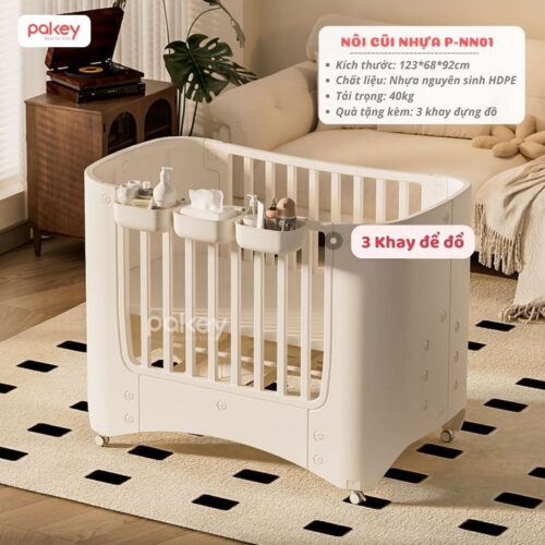 Nôi cũi nhựa Pakey kèm nệm xơ dừa 29 Nôi cũi nhựa Pakey