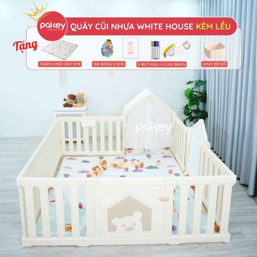 Quây cũi nhựa Pakey White House P-WH02
